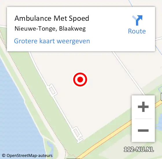 Locatie op kaart van de 112 melding: Ambulance Met Spoed Naar Nieuwe-Tonge, Blaakweg op 9 september 2021 14:07