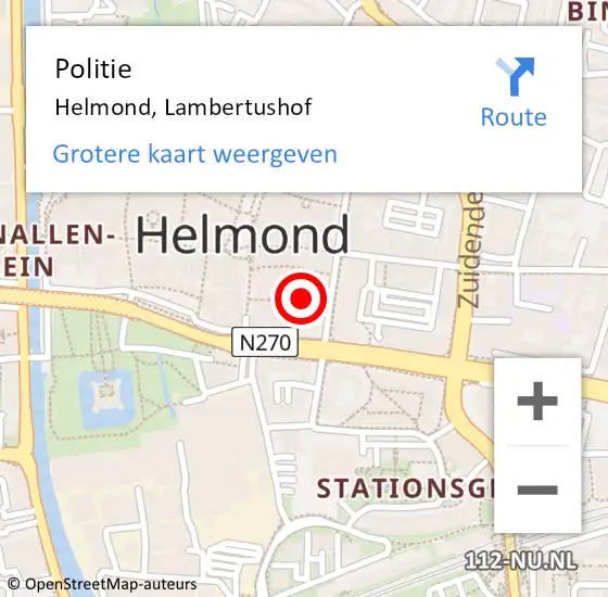 Locatie op kaart van de 112 melding: Politie Helmond, Lambertushof op 9 september 2021 14:11