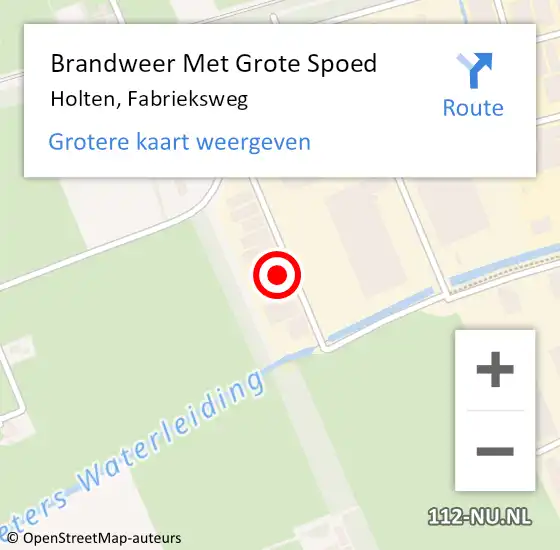 Locatie op kaart van de 112 melding: Brandweer Met Grote Spoed Naar Holten, Fabrieksweg op 9 september 2021 14:13