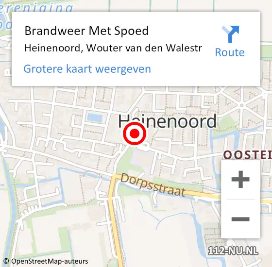 Locatie op kaart van de 112 melding: Brandweer Met Spoed Naar Heinenoord, Wouter van den Walestr op 9 september 2021 14:43