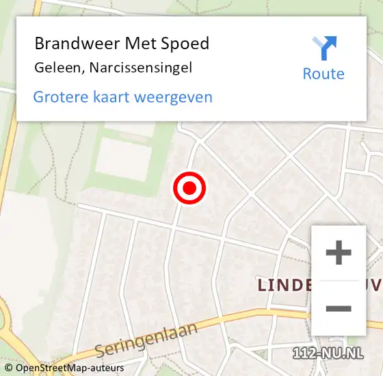 Locatie op kaart van de 112 melding: Brandweer Met Spoed Naar Geleen, Narcissensingel op 9 september 2021 15:57