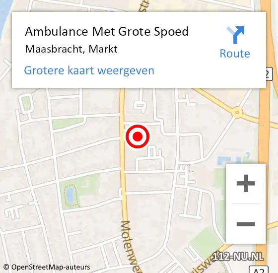 Locatie op kaart van de 112 melding: Ambulance Met Grote Spoed Naar Maasbracht, Markt op 9 september 2021 16:05