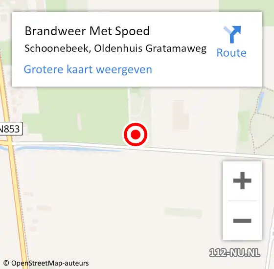 Locatie op kaart van de 112 melding: Brandweer Met Spoed Naar Schoonebeek, Oldenhuis Gratamaweg op 9 september 2021 16:15