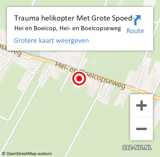 Locatie op kaart van de 112 melding: Trauma helikopter Met Grote Spoed Naar Hei en Boeicop, Hei- en Boeicopseweg op 9 september 2021 16:24