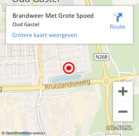 Locatie op kaart van de 112 melding: Brandweer Met Grote Spoed Naar Oud Gastel op 9 september 2021 16:32