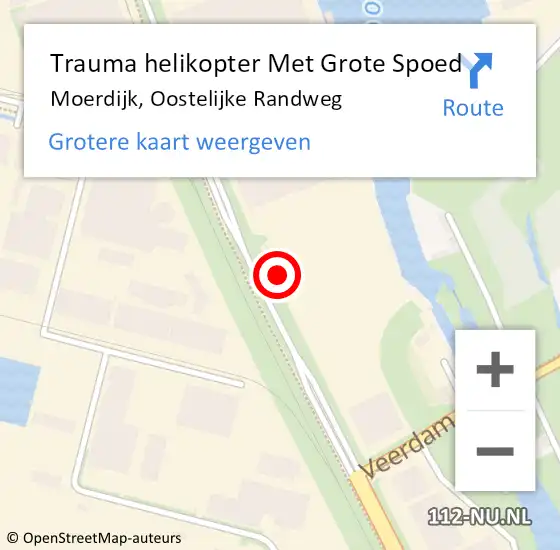 Locatie op kaart van de 112 melding: Trauma helikopter Met Grote Spoed Naar Moerdijk, Oostelijke Randweg op 9 september 2021 16:50