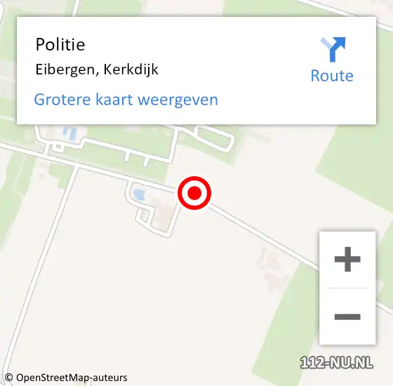 Locatie op kaart van de 112 melding: Politie Eibergen, Kerkdijk op 9 september 2021 16:59