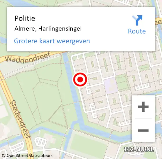 Locatie op kaart van de 112 melding: Politie Almere, Harlingensingel op 9 september 2021 17:03