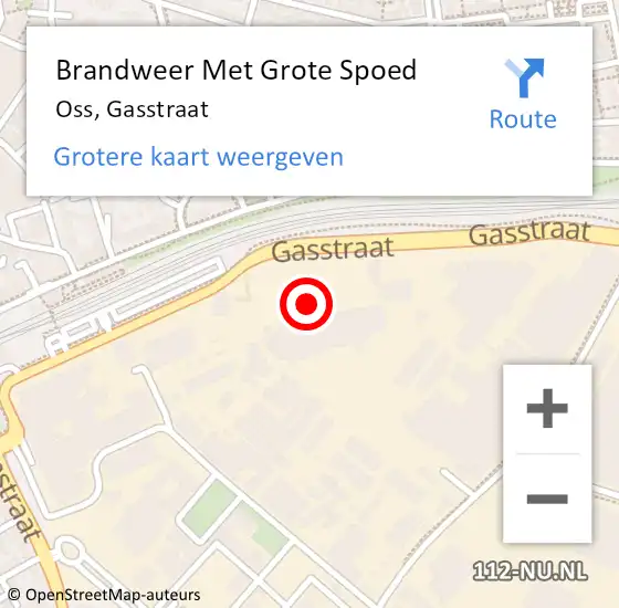 Locatie op kaart van de 112 melding: Brandweer Met Grote Spoed Naar Oss, Gasstraat op 9 september 2021 17:43