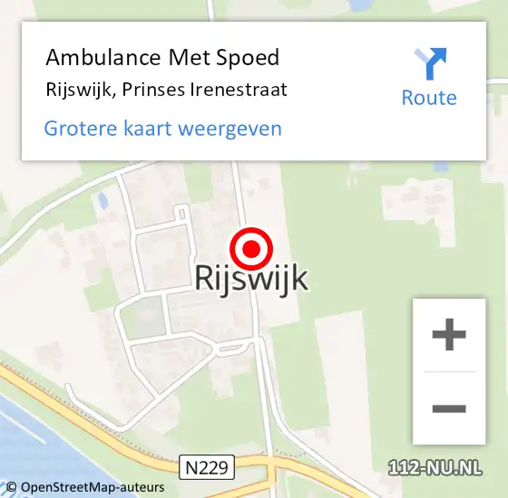 Locatie op kaart van de 112 melding: Ambulance Met Spoed Naar Rijswijk, Prinses Irenestraat op 9 september 2021 18:14