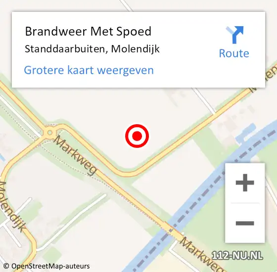 Locatie op kaart van de 112 melding: Brandweer Met Spoed Naar Standdaarbuiten, Molendijk op 9 september 2021 18:19