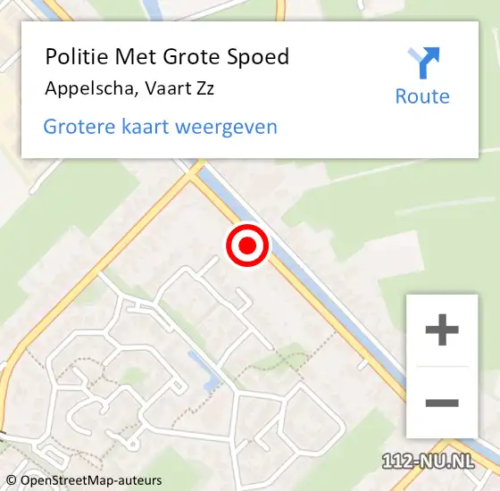 Locatie op kaart van de 112 melding: Politie Met Grote Spoed Naar Appelscha, Vaart Zz op 9 september 2021 18:27