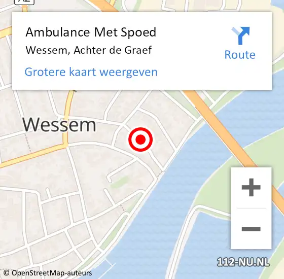 Locatie op kaart van de 112 melding: Ambulance Met Spoed Naar Wessem, Achter de Graef op 5 oktober 2013 21:50