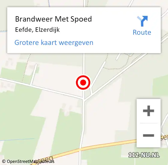Locatie op kaart van de 112 melding: Brandweer Met Spoed Naar Eefde, Elzerdijk op 22 juni 2014 13:19