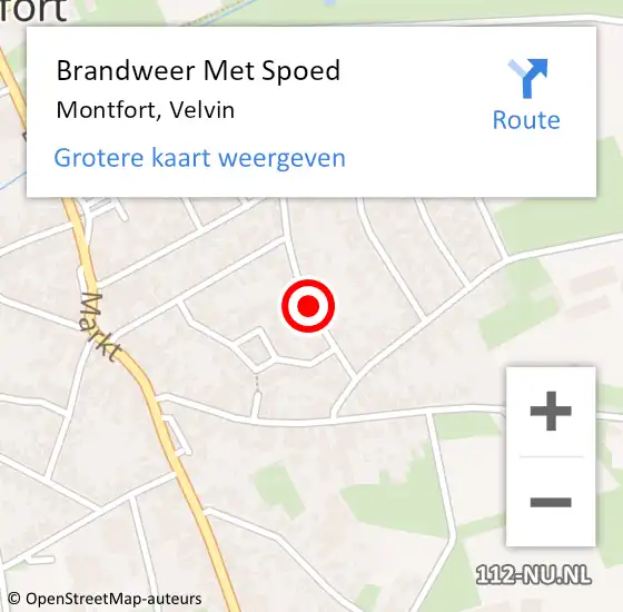 Locatie op kaart van de 112 melding: Brandweer Met Spoed Naar Montfort, Velvin op 9 september 2021 22:59