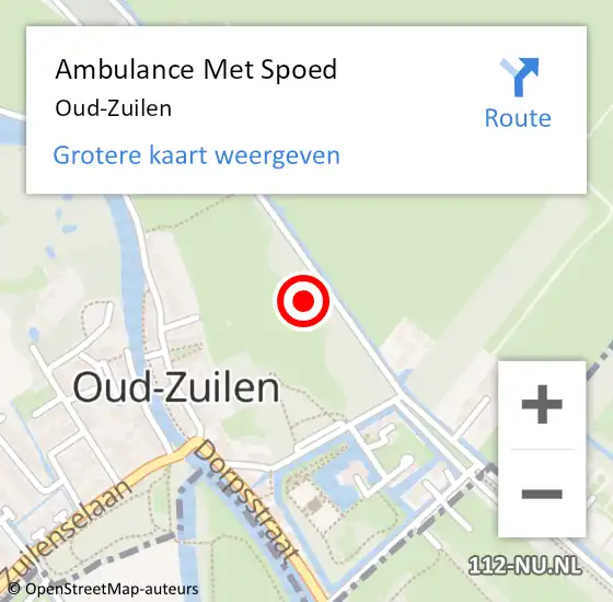 Locatie op kaart van de 112 melding: Ambulance Met Spoed Naar Oud-Zuilen op 9 september 2021 23:21