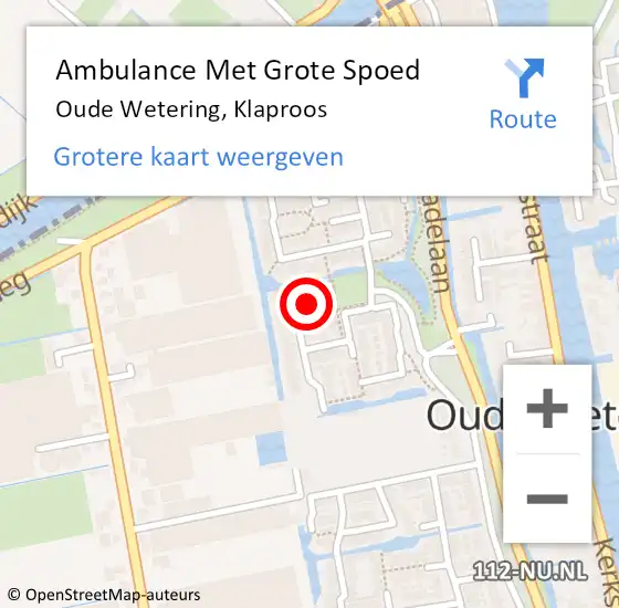 Locatie op kaart van de 112 melding: Ambulance Met Grote Spoed Naar Oude Wetering, Klaproos op 9 september 2021 23:38