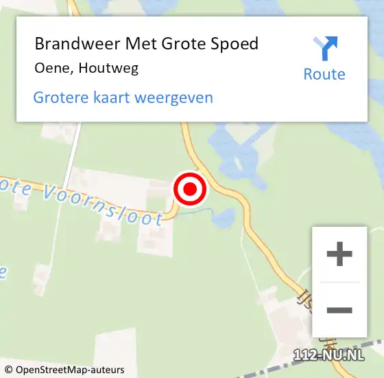 Locatie op kaart van de 112 melding: Brandweer Met Grote Spoed Naar Oene, Houtweg op 22 juni 2014 13:31