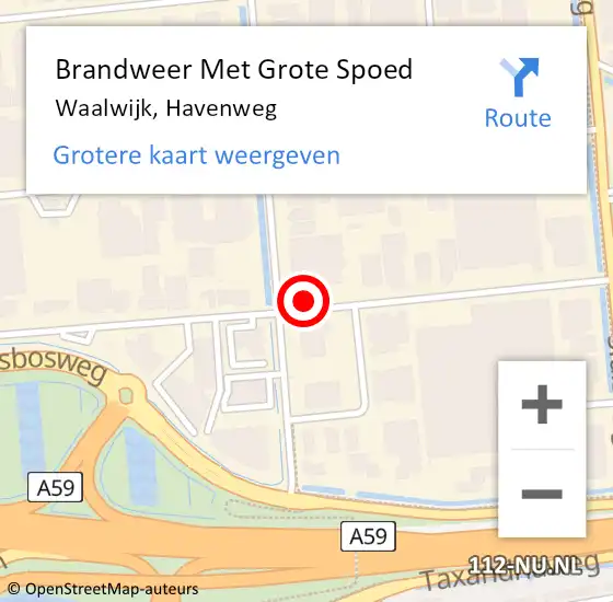 Locatie op kaart van de 112 melding: Brandweer Met Grote Spoed Naar Waalwijk, Havenweg op 10 september 2021 00:19