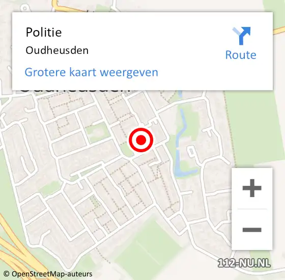 Locatie op kaart van de 112 melding: Politie Oudheusden op 10 september 2021 02:12