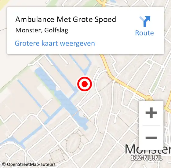 Locatie op kaart van de 112 melding: Ambulance Met Grote Spoed Naar Monster, Golfslag op 10 september 2021 03:38