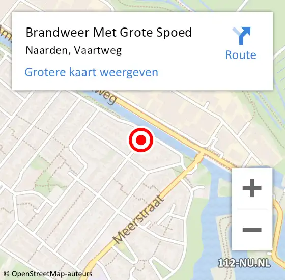 Locatie op kaart van de 112 melding: Brandweer Met Grote Spoed Naar Naarden, Vaartweg op 10 september 2021 03:52