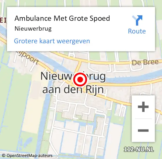 Locatie op kaart van de 112 melding: Ambulance Met Grote Spoed Naar Nieuwerbrug op 10 september 2021 04:43