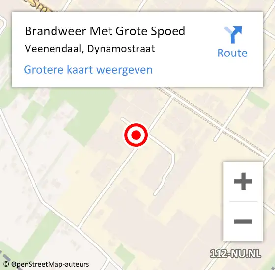 Locatie op kaart van de 112 melding: Brandweer Met Grote Spoed Naar Veenendaal, Dynamostraat op 10 september 2021 04:59