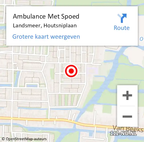 Locatie op kaart van de 112 melding: Ambulance Met Spoed Naar Landsmeer, Houtsniplaan op 10 september 2021 04:59