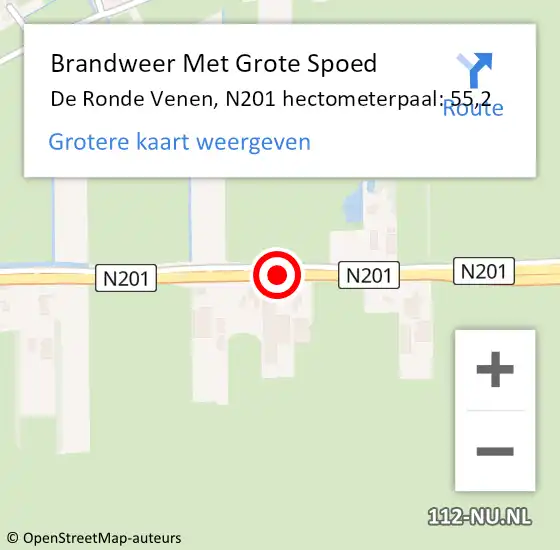 Locatie op kaart van de 112 melding: Brandweer Met Grote Spoed Naar De Ronde Venen, N201 hectometerpaal: 55,2 op 10 september 2021 05:13