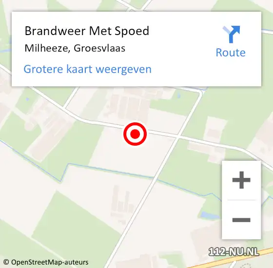 Locatie op kaart van de 112 melding: Brandweer Met Spoed Naar Milheeze, Groesvlaas op 10 september 2021 05:32