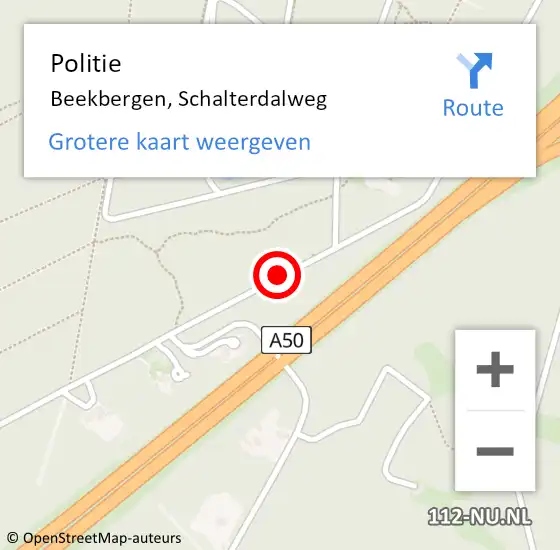 Locatie op kaart van de 112 melding: Politie Beekbergen, Schalterdalweg op 10 september 2021 06:24