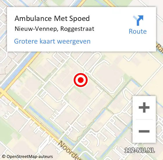 Locatie op kaart van de 112 melding: Ambulance Met Spoed Naar Nieuw-Vennep, Roggestraat op 10 september 2021 07:23