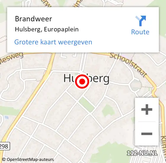 Locatie op kaart van de 112 melding: Brandweer Hulsberg, Europaplein op 22 juni 2014 13:48