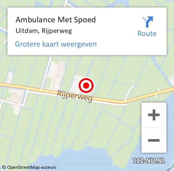 Locatie op kaart van de 112 melding: Ambulance Met Spoed Naar Uitdam, Rijperweg op 10 september 2021 07:38