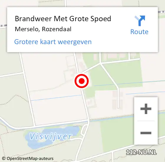 Locatie op kaart van de 112 melding: Brandweer Met Grote Spoed Naar Merselo, Rozendaal op 10 september 2021 08:08