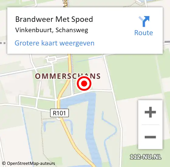Locatie op kaart van de 112 melding: Brandweer Met Spoed Naar Vinkenbuurt, Schansweg op 10 september 2021 08:29
