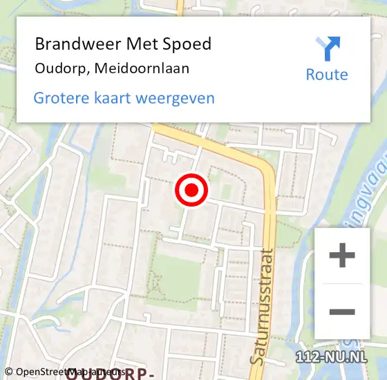 Locatie op kaart van de 112 melding: Brandweer Met Spoed Naar Oudorp, Meidoornlaan op 10 september 2021 09:28