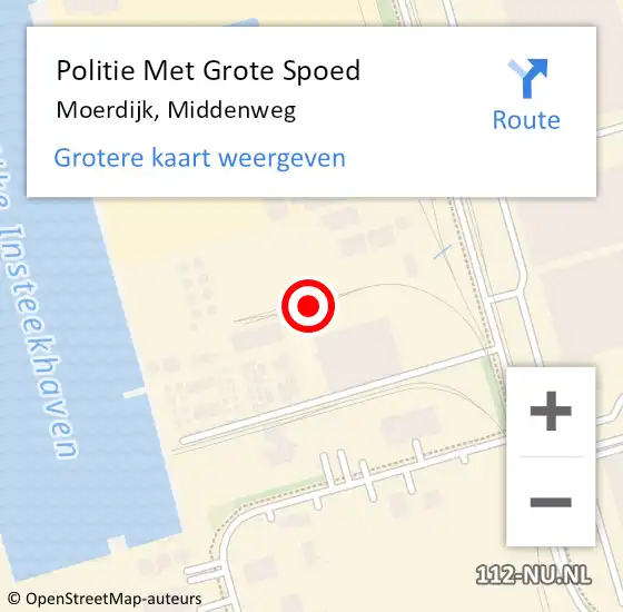 Locatie op kaart van de 112 melding: Politie Met Grote Spoed Naar Moerdijk, Middenweg op 10 september 2021 09:40