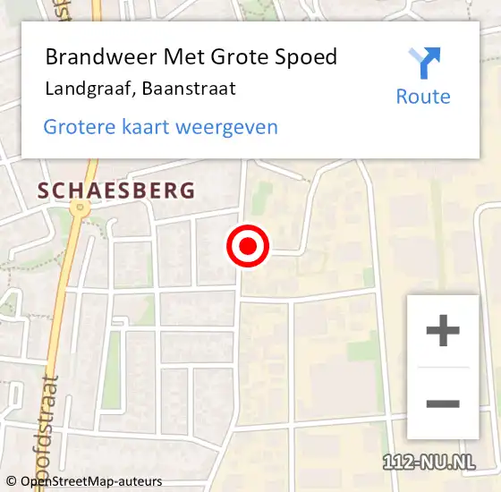 Locatie op kaart van de 112 melding: Brandweer Met Grote Spoed Naar Landgraaf, Baanstraat op 10 september 2021 09:43