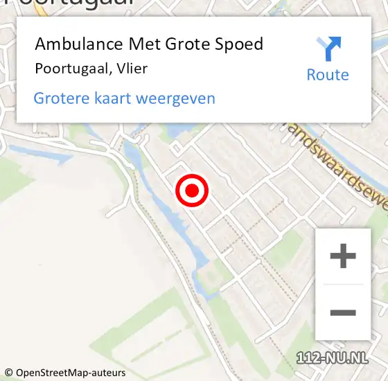 Locatie op kaart van de 112 melding: Ambulance Met Grote Spoed Naar Poortugaal, Vlier op 10 september 2021 10:17