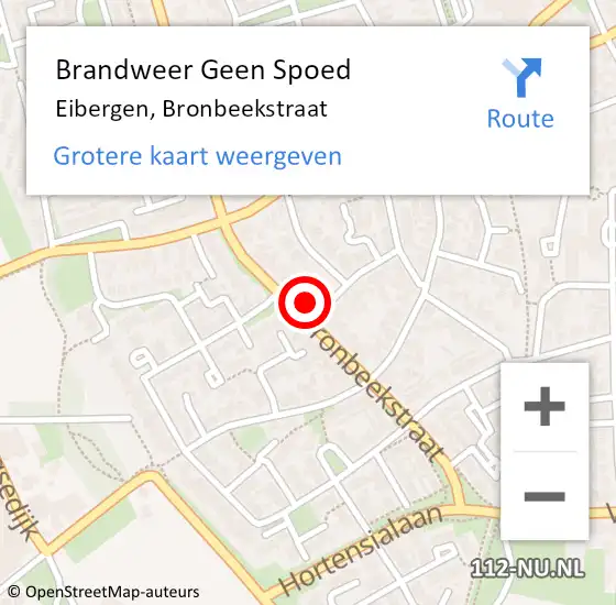 Locatie op kaart van de 112 melding: Brandweer Geen Spoed Naar Eibergen, Bronbeekstraat op 10 september 2021 11:23