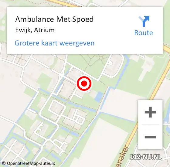 Locatie op kaart van de 112 melding: Ambulance Met Spoed Naar Ewijk, Atrium op 10 september 2021 11:57