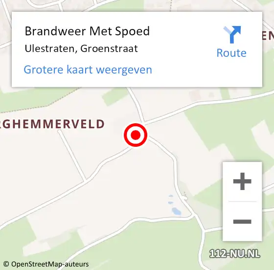 Locatie op kaart van de 112 melding: Brandweer Met Spoed Naar Ulestraten, Groenstraat op 10 september 2021 13:13