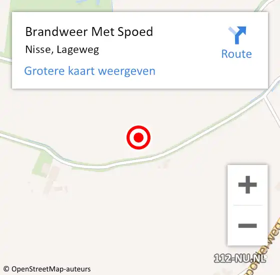 Locatie op kaart van de 112 melding: Brandweer Met Spoed Naar Nisse, Lageweg op 10 september 2021 14:32