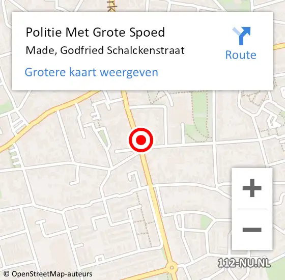 Locatie op kaart van de 112 melding: Politie Met Grote Spoed Naar Made, Godfried Schalckenstraat op 10 september 2021 15:20