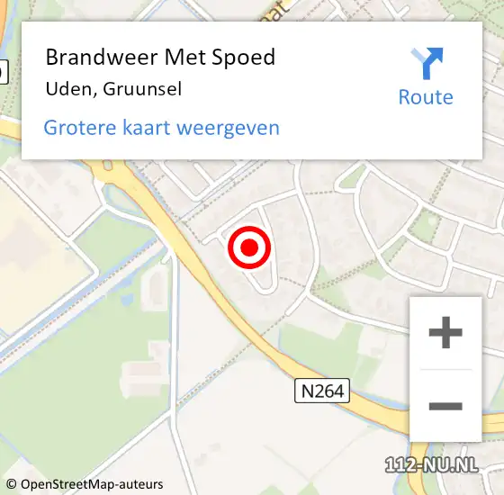 Locatie op kaart van de 112 melding: Brandweer Met Spoed Naar Uden, Gruunsel op 10 september 2021 15:52