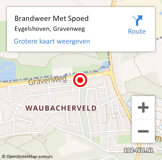 Locatie op kaart van de 112 melding: Brandweer Met Spoed Naar Eygelshoven, Gravenweg op 10 september 2021 16:40
