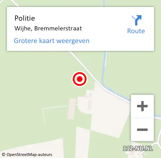 Locatie op kaart van de 112 melding: Politie Wijhe, Bremmelerstraat op 10 september 2021 16:49