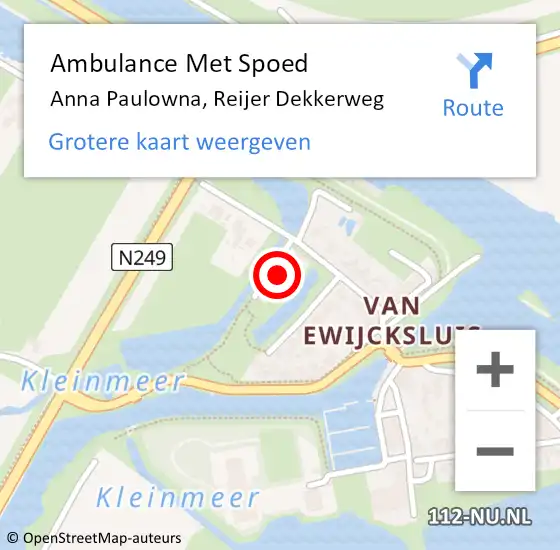 Locatie op kaart van de 112 melding: Ambulance Met Spoed Naar Anna Paulowna, Reijer Dekkerweg op 10 september 2021 17:13